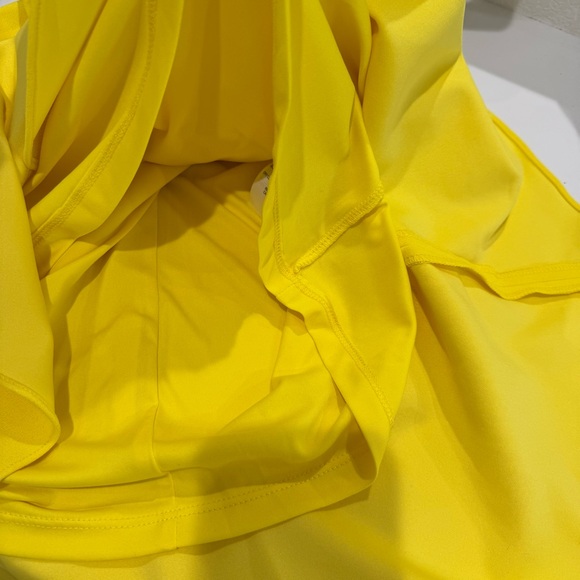 Sz 2 SAGE COLLECTIVE Yellow Ruffle Hem Dress Square Neck - Picture 5 of 9